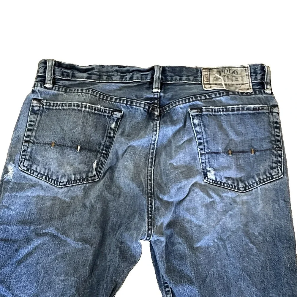 Polo Ralph Lauren Y2K 2000s Classic Thrashed Jeans Men's 36x32 Straight Grunge